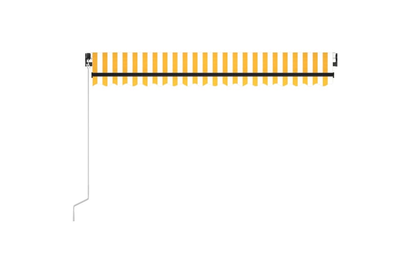 Manuell uttrekkbar markise 400x350 cm gul og hvit - Gul - Balkongmarkise - Markiser - Terrassemarkise