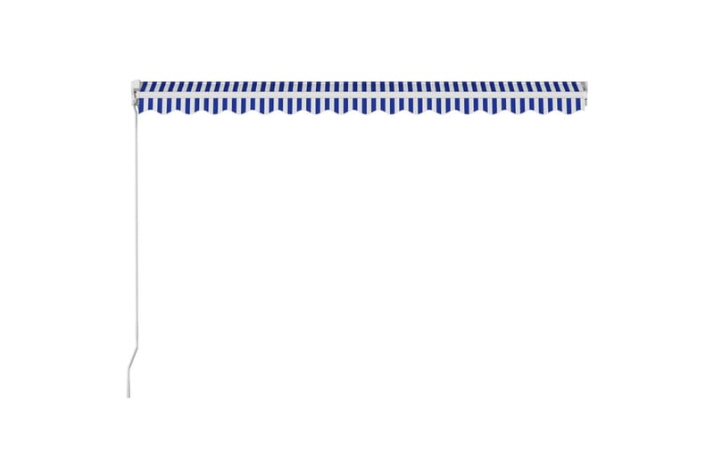 Manuell uttrekkbar markise 450x300 cm blå og hvit - Balkongmarkise - Markiser - Terrassemarkise