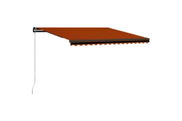 Manuell uttrekkbar markise 450x300 cm oransje & brun - Hagemøbler - Solbeskyttelse - Markiser - Vindusmarkise