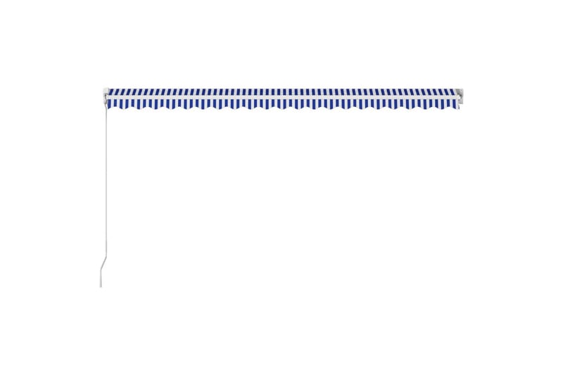 Manuell uttrekkbar markise 500x300 cm blå og hvit - Balkongmarkise - Markiser - Terrassemarkise