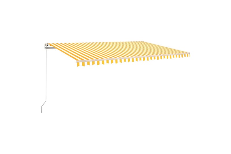 Manuell uttrekkbar markise 500x300 cm gul og hvit - Gul - Balkongmarkise - Markiser - Terrassemarkise