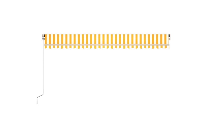 Manuell uttrekkbar markise 500x300 cm gul og hvit - Gul - Balkongmarkise - Markiser - Terrassemarkise