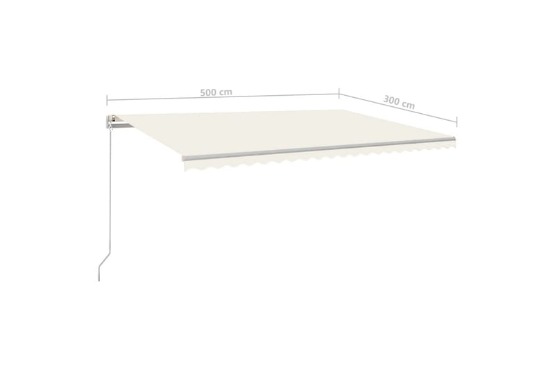 Manuell uttrekkbar markise 500x300 cm kremhvit - Krem - Hagemøbler - Solbeskyttelse - Markiser - Balkongmarkise