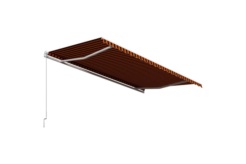 Manuell uttrekkbar markise 500x300 cm oransje og brun - Balkongmarkise - Markiser - Terrassemarkise
