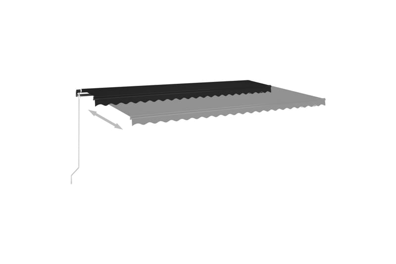 Manuell uttrekkbar markise 500x350 cm antrasitt - Antrasittgrå - Hagemøbler - Solbeskyttelse - Markiser - Balkongmarkise