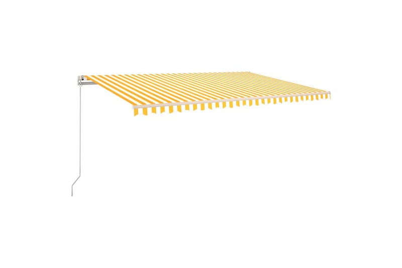 Manuell uttrekkbar markise 500x350 cm gul og hvit - Gul - Hagemøbler - Solbeskyttelse - Markiser - Balkongmarkise