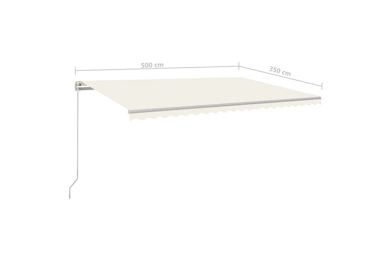 Manuell uttrekkbar markise 500x350 cm kremhvit - Krem - Hagemøbler - Solbeskyttelse - Markiser - Balkongmarkise
