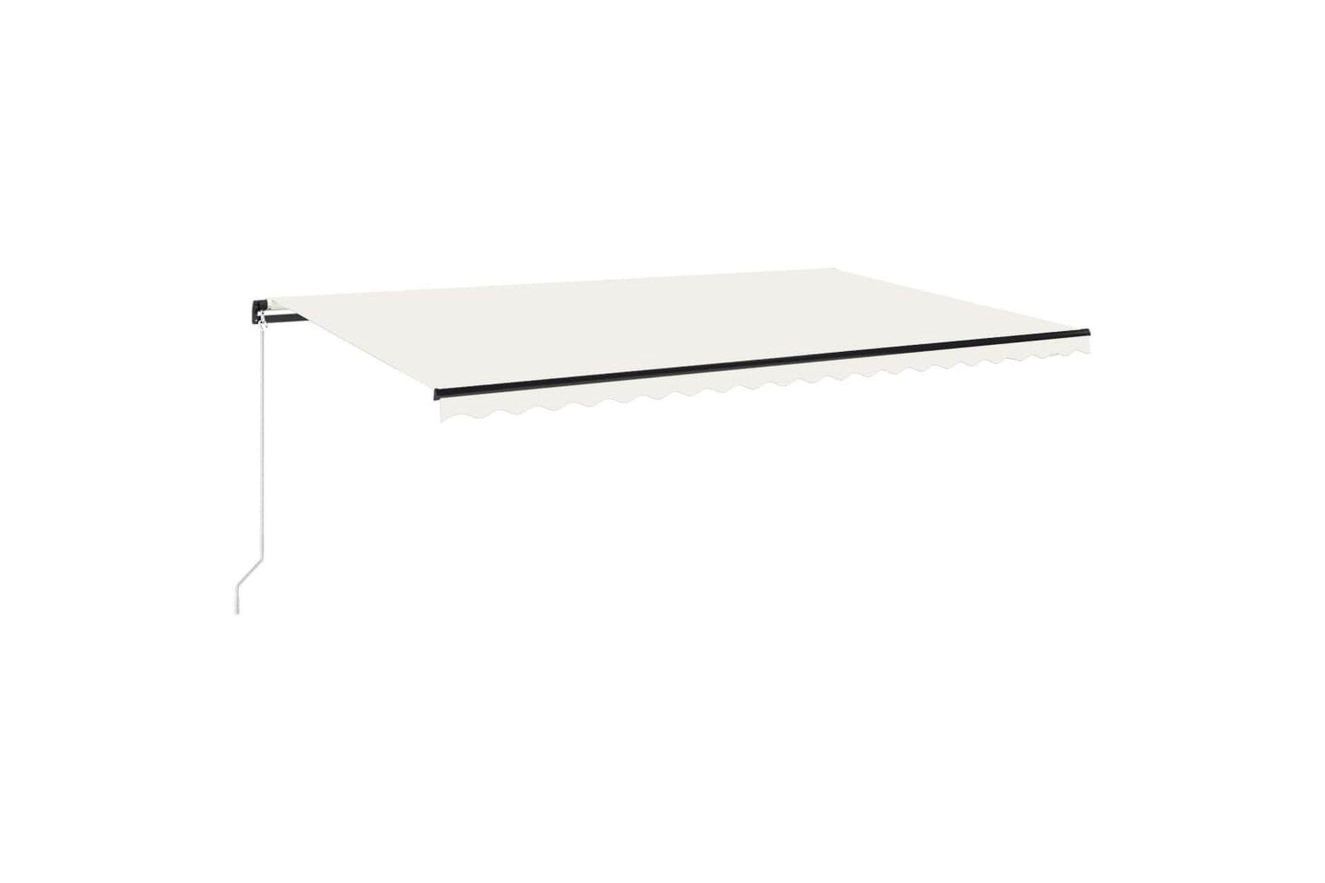 Manuell uttrekkbar markise 500x350 cm kremhvit - Krem - Hagemøbler - Solbeskyttelse - Markiser - Balkongmarkise