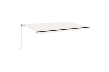 Manuell uttrekkbar markise 500x350 cm kremhvit - Krem - Hagemøbler - Solbeskyttelse - Markiser - Balkongmarkise