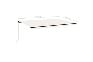 Manuell uttrekkbar markise 500x350 cm kremhvit - Krem - Hagemøbler - Solbeskyttelse - Markiser - Balkongmarkise