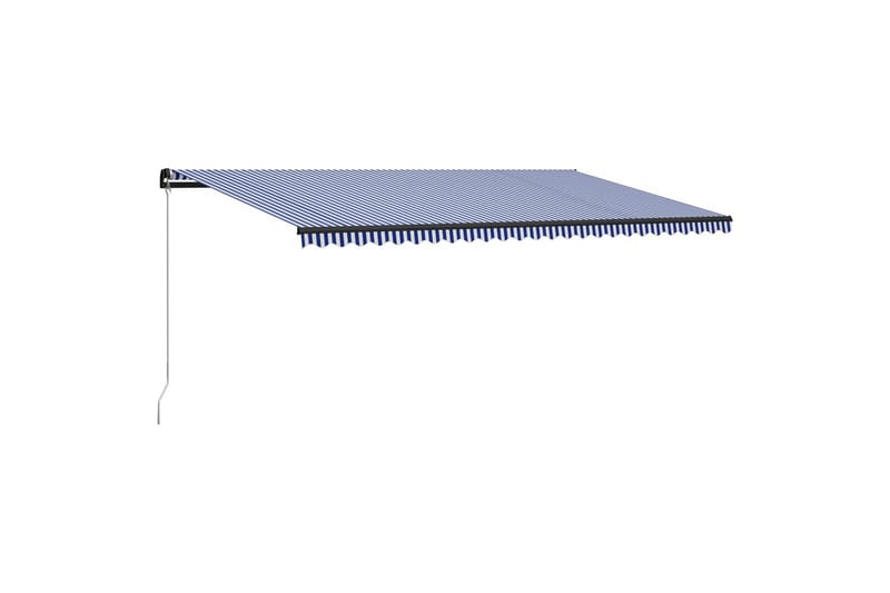 Manuell uttrekkbar markise 600x300 cm blå & hvit - Hagemøbler - Solbeskyttelse - Markiser - Vindusmarkise