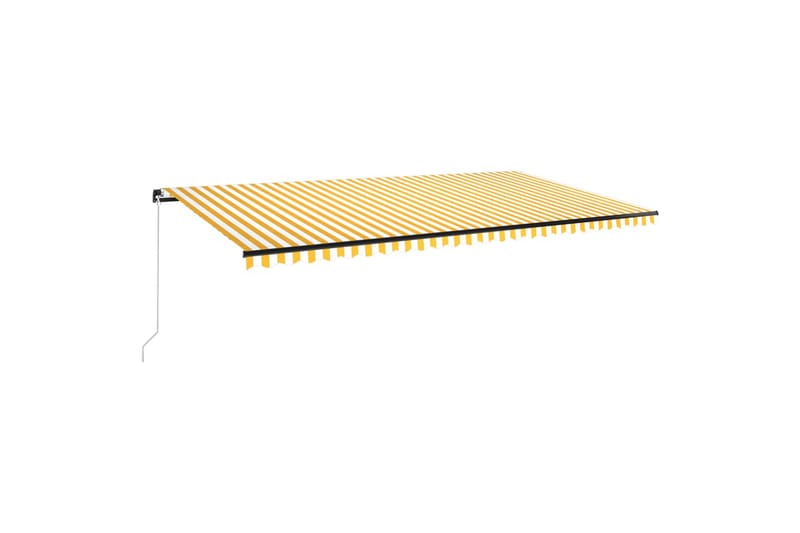 Manuell uttrekkbar markise 600x350 cm gul og hvit - Gul - Hagemøbler - Solbeskyttelse - Markiser - Balkongmarkise