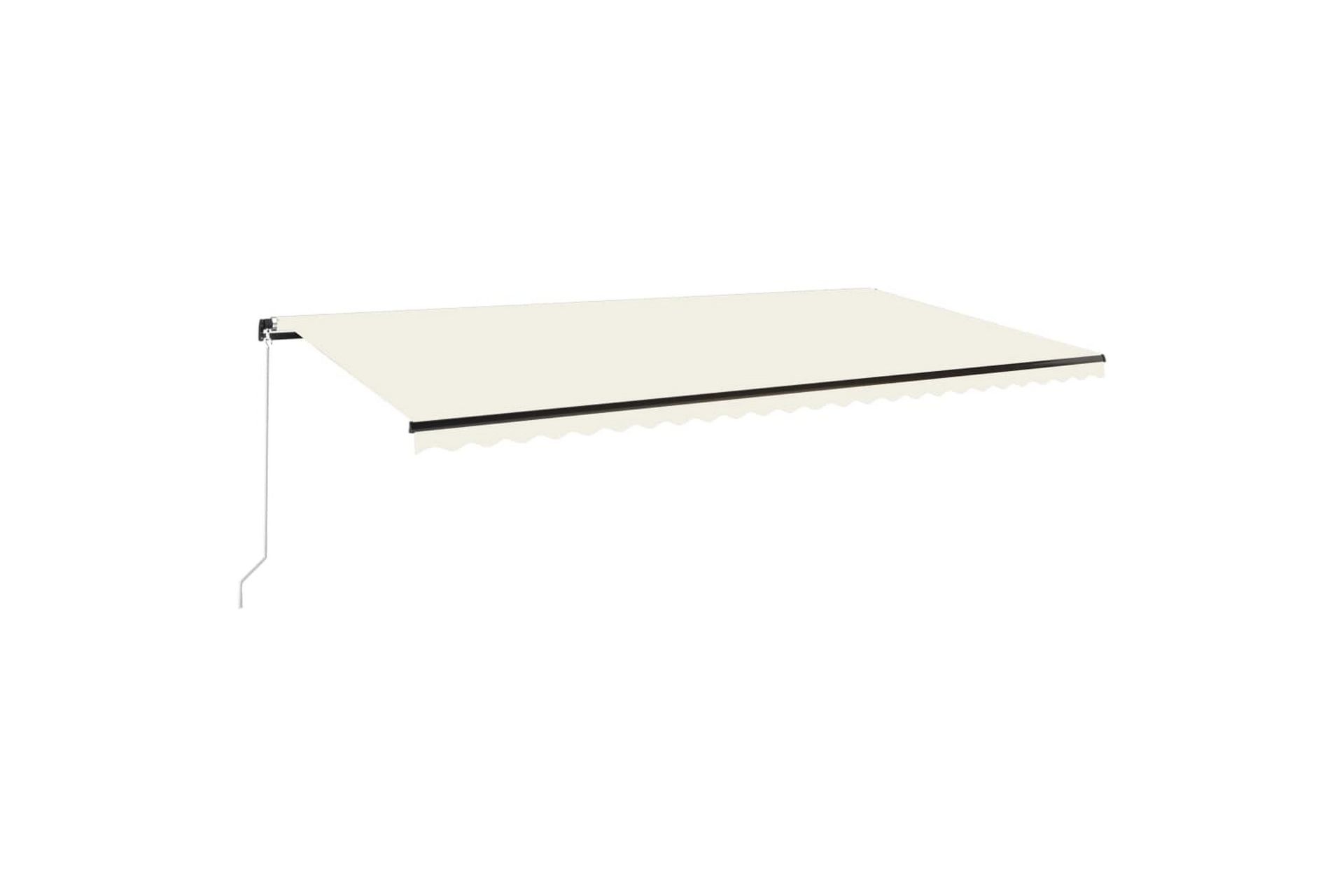 Manuell uttrekkbar markise 600x350 cm kremhvit - Krem - Hagemøbler - Solbeskyttelse - Markiser - Balkongmarkise