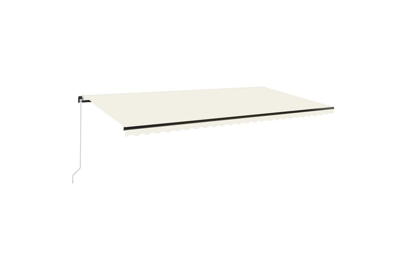 Manuell uttrekkbar markise 600x350 cm kremhvit - Krem - Hagemøbler - Solbeskyttelse - Markiser - Balkongmarkise