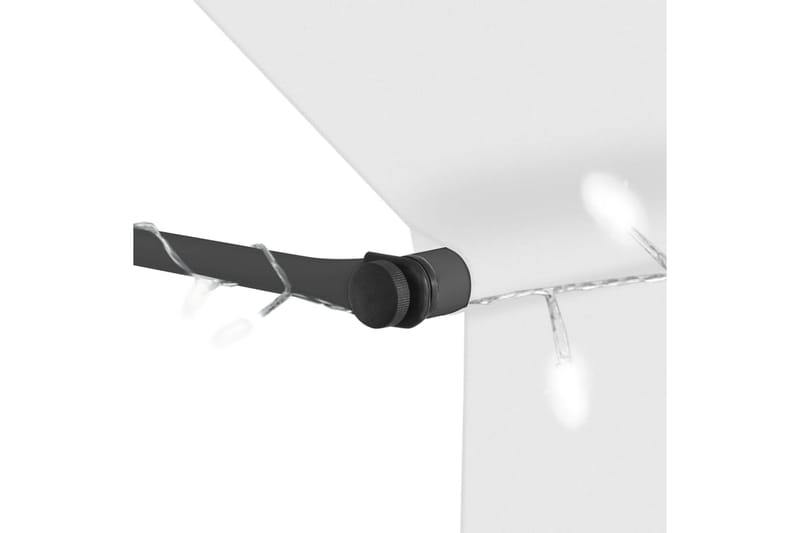 Manuell uttrekkbar markise med LED 150 cm kremhvit - Krem - Hagemøbler - Solbeskyttelse - Markiser - Vindusmarkise
