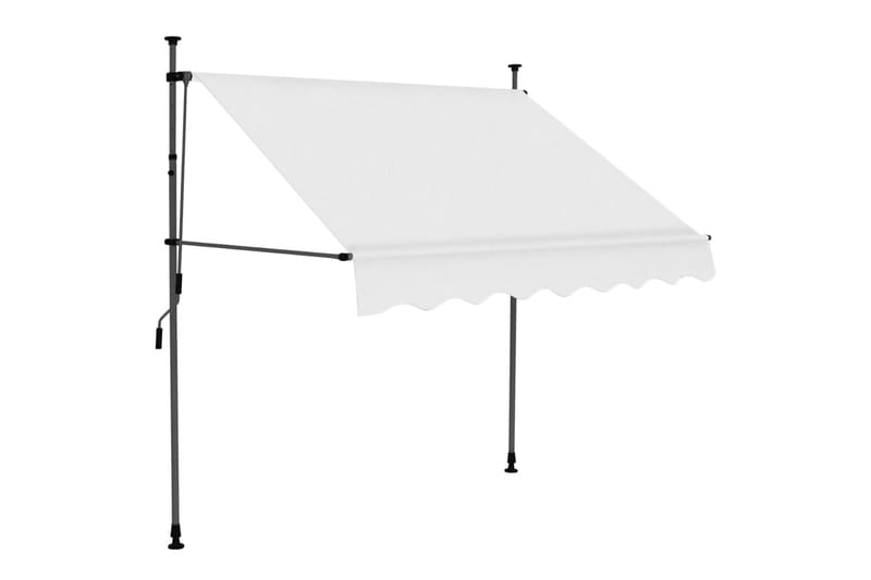Manuell uttrekkbar markise med LED 150 cm kremhvit - Krem - Hagemøbler - Solbeskyttelse - Markiser - Vindusmarkise