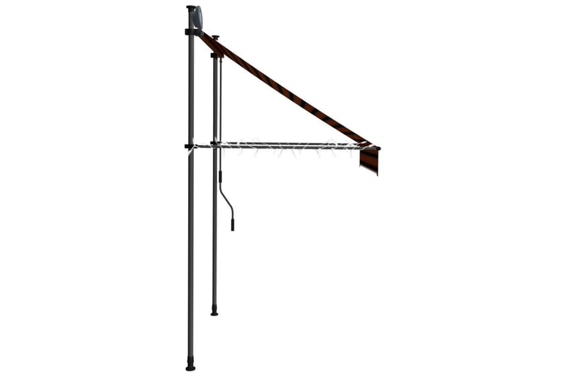 Manuell uttrekkbar markise med LED 150 cm oransje og brun - Flerfarget - Hagemøbler - Solbeskyttelse - Markiser - Vindusmarkise