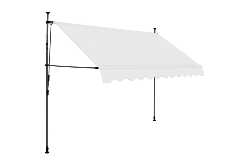 Manuell uttrekkbar markise med LED 250 cm kremhvit - Krem - Hagemøbler - Solbeskyttelse - Markiser - Vindusmarkise