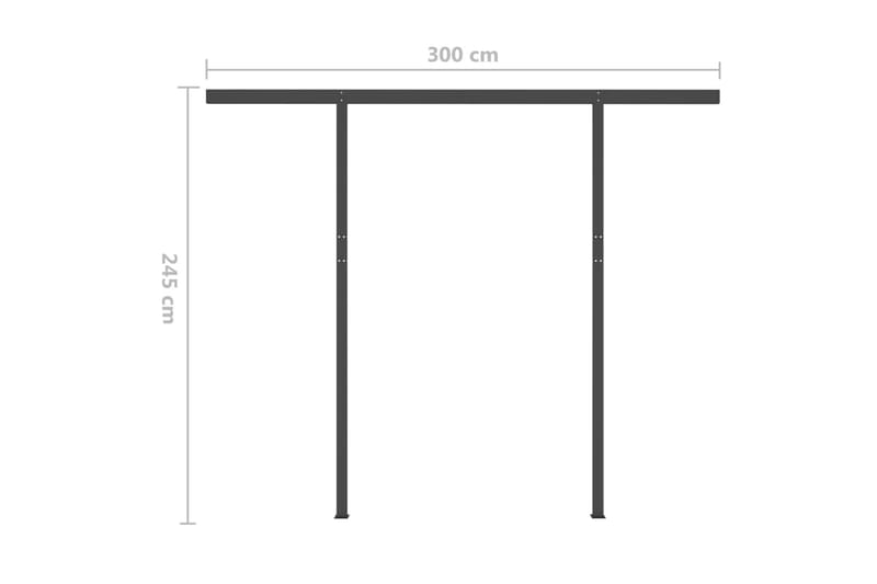 Manuell uttrekkbar markise med LED 3,5x2,5 m blå og hvit - Balkongmarkise - Markiser - Terrassemarkise