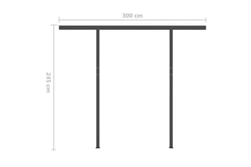 Manuell uttrekkbar markise med LED 3,5x2,5 m gul og hvit - Hagemøbler - Solbeskyttelse - Markiser - Balkongmarkise