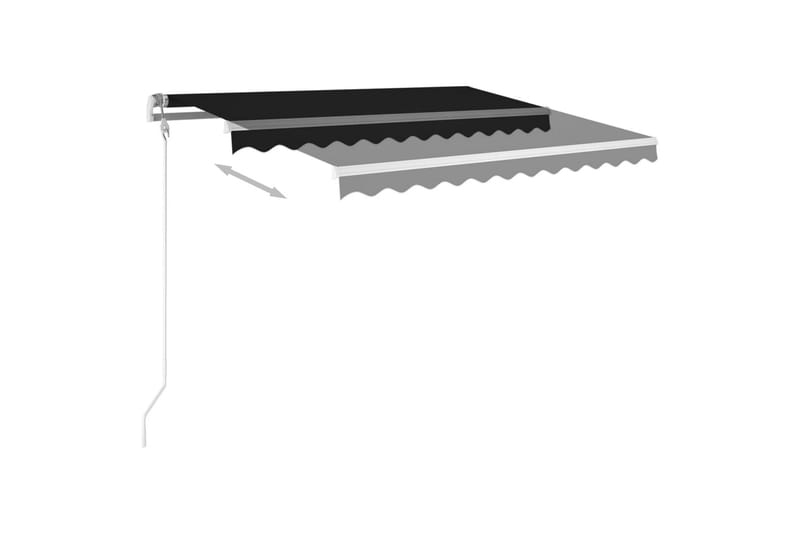 Manuell uttrekkbar markise med LED 300x250 cm antrasitt - Antrasittgrå - Balkongmarkise - Markiser - Terrassemarkise