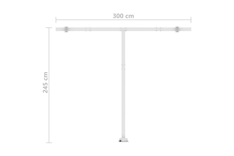 Manuell uttrekkbar markise med LED 300x250 cm antrasitt - Antrasittgrå - Balkongmarkise - Markiser - Terrassemarkise