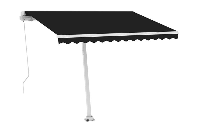 Manuell uttrekkbar markise med LED 300x250 cm antrasitt - Antrasittgrå - Hagemøbler - Solbeskyttelse - Markiser - Balkongmarkise