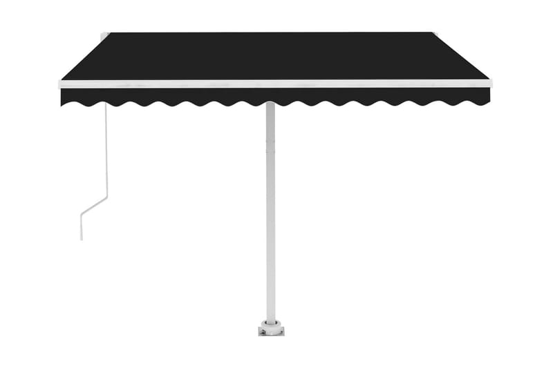 Manuell uttrekkbar markise med LED 300x250 cm antrasitt - Antrasittgrå - Hagemøbler - Solbeskyttelse - Markiser - Balkongmarkise