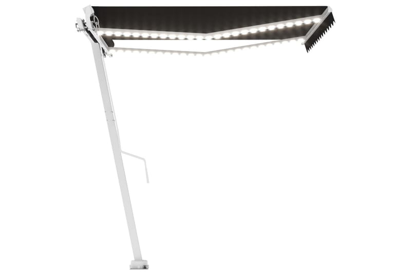 Manuell uttrekkbar markise med LED 300x250 cm antrasitt - Antrasittgrå - Hagemøbler - Solbeskyttelse - Markiser - Balkongmarkise
