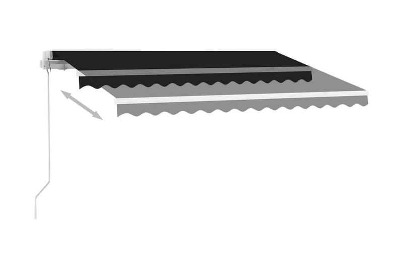 Manuell uttrekkbar markise med LED 300x250 cm antrasitt - Antrasittgrå - Balkongmarkise - Markiser - Terrassemarkise