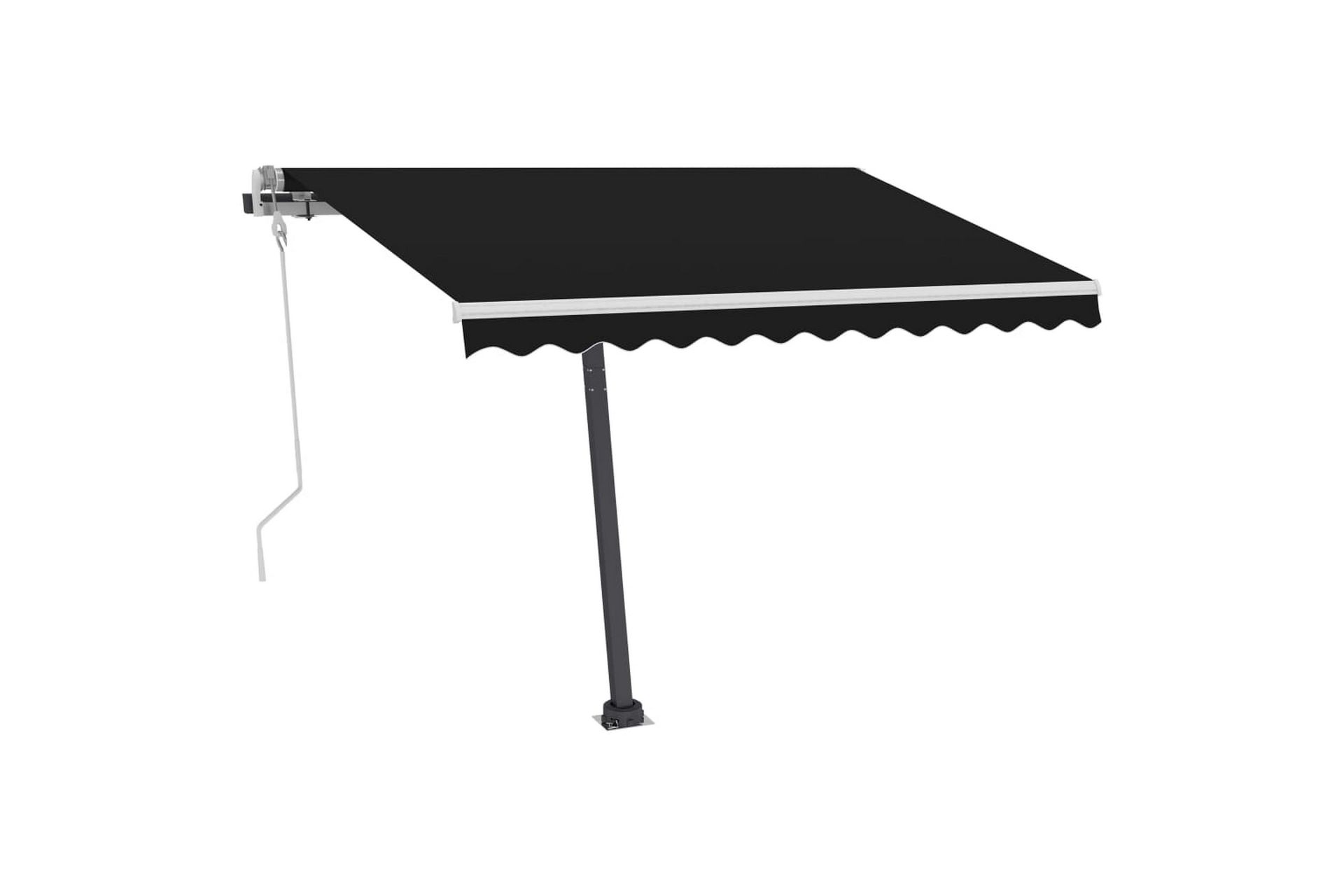 Manuell uttrekkbar markise med LED 300x250 cm antrasitt - Antrasittgrå - Hagemøbler - Solbeskyttelse - Markiser - Balkongmarkise