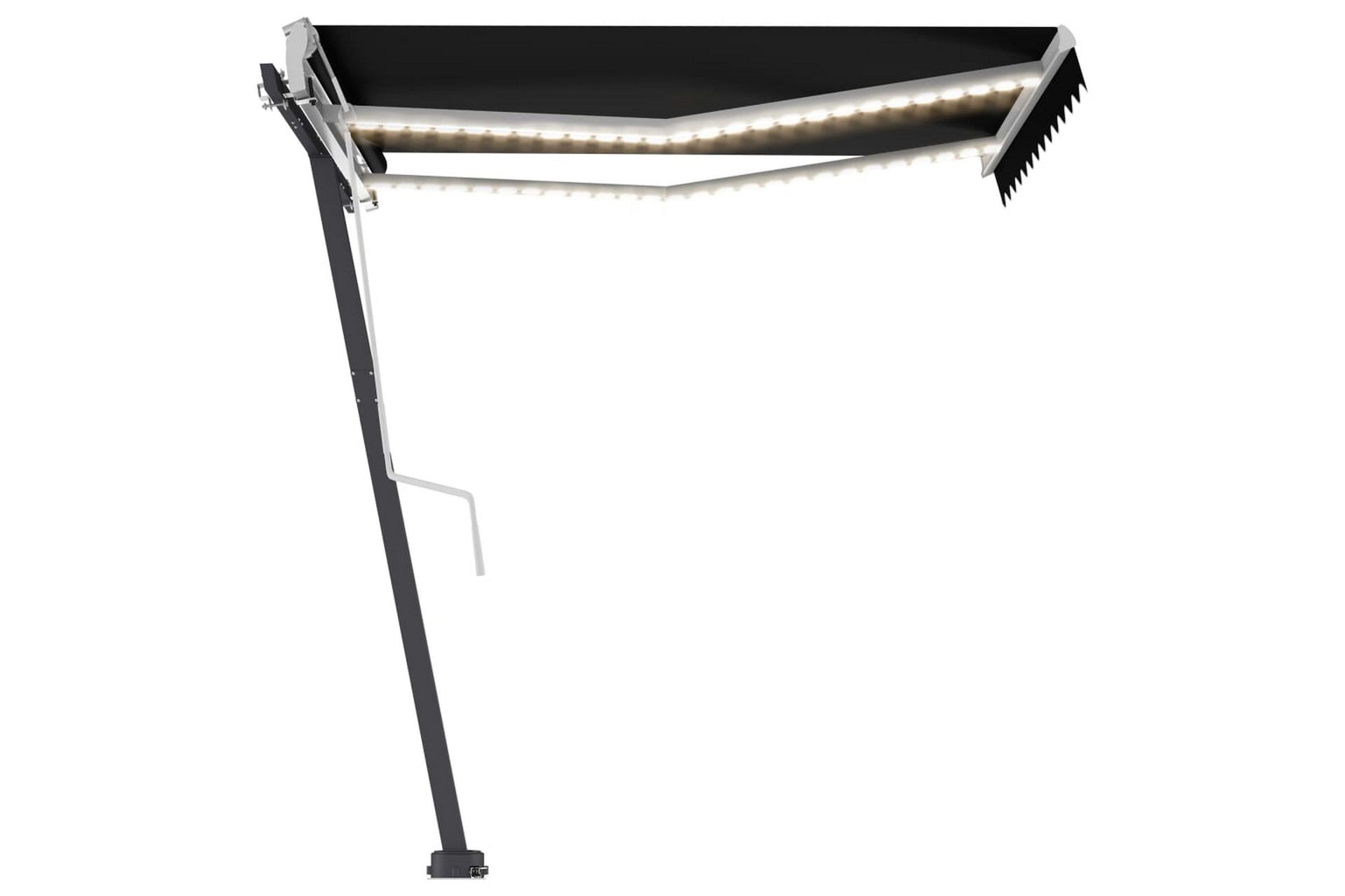 Manuell uttrekkbar markise med LED 300x250 cm antrasitt - Antrasittgrå - Hagemøbler - Solbeskyttelse - Markiser - Balkongmarkise