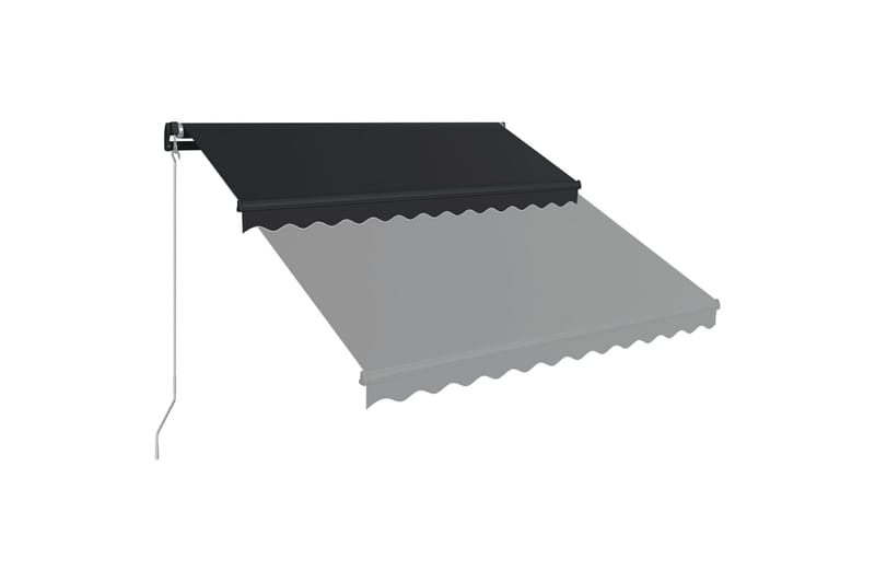 Manuell uttrekkbar markise med LED 300x250 cm antrasitt - Hagemøbler - Solbeskyttelse - Markiser - Balkongmarkise