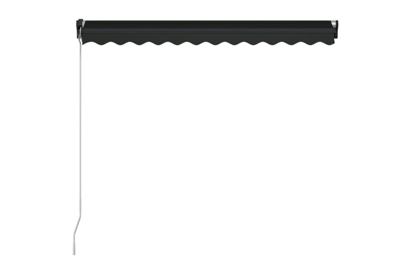 Manuell uttrekkbar markise med LED 300x250 cm antrasitt - Hagemøbler - Solbeskyttelse - Markiser - Balkongmarkise