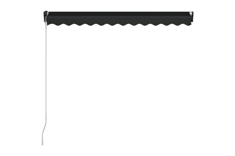 Manuell uttrekkbar markise med LED 300x250 cm antrasitt - Balkongmarkise - Markiser - Terrassemarkise