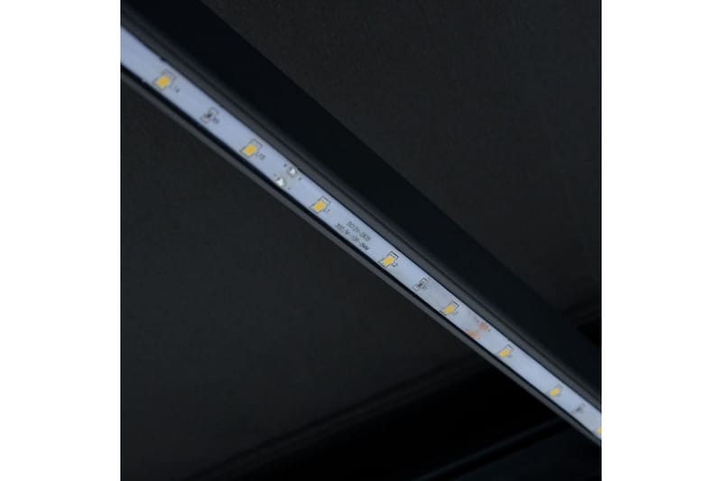 Manuell uttrekkbar markise med LED 300x250 cm antrasitt - Hagemøbler - Solbeskyttelse - Markiser - Balkongmarkise