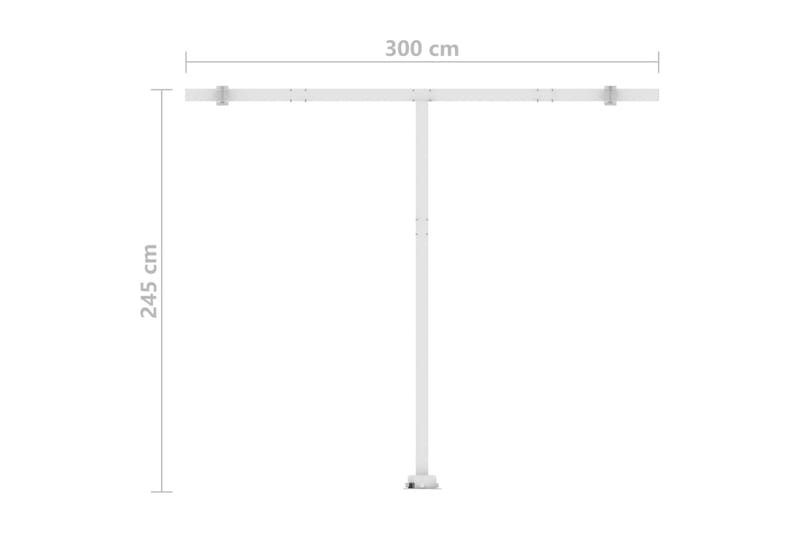 Manuell uttrekkbar markise med LED 300x250 cm gul og hvit - Gul - Balkongmarkise - Markiser - Terrassemarkise