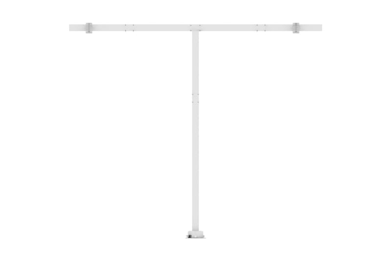 Manuell uttrekkbar markise med LED 300x250 cm kremhvit - Krem - Balkongmarkise - Markiser - Terrassemarkise