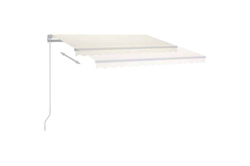 Manuell uttrekkbar markise med LED 300x250 cm kremhvit - Krem - Balkongmarkise - Markiser - Terrassemarkise