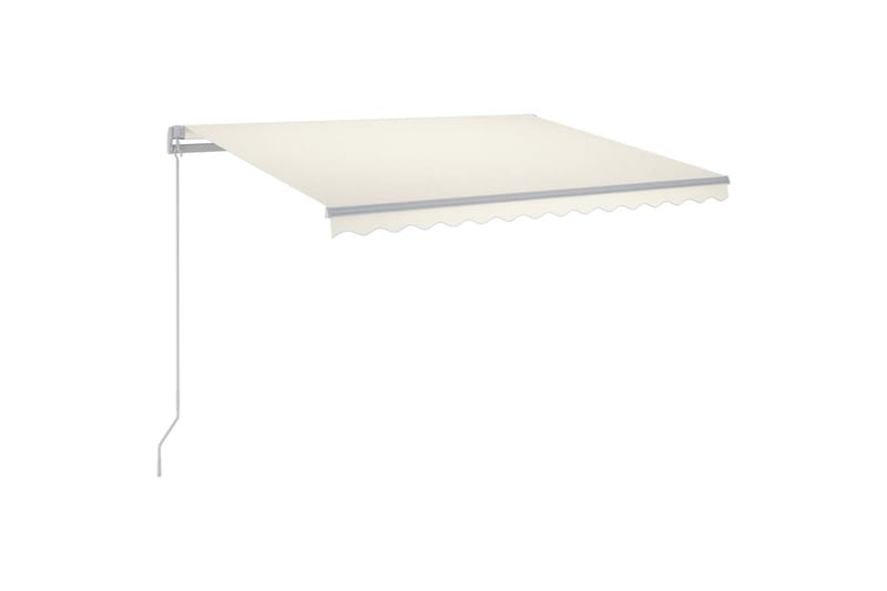 Manuell uttrekkbar markise med LED 300x250 cm kremhvit - Krem - Hagemøbler - Solbeskyttelse - Markiser - Balkongmarkise