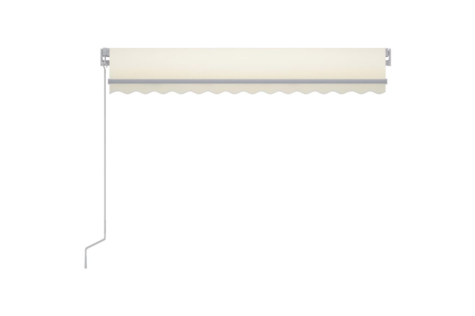 Manuell uttrekkbar markise med LED 300x250 cm kremhvit - Krem - Hagemøbler - Solbeskyttelse - Markiser - Balkongmarkise