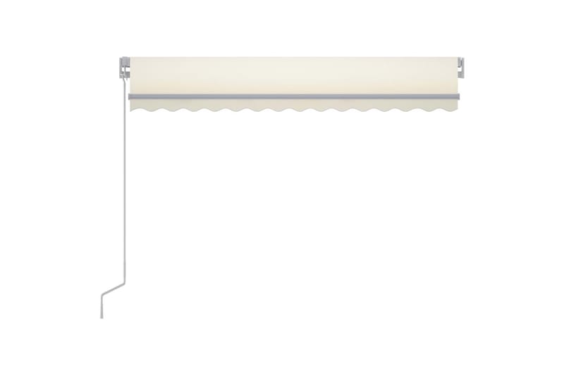 Manuell uttrekkbar markise med LED 300x250 cm kremhvit - Krem - Balkongmarkise - Markiser - Terrassemarkise