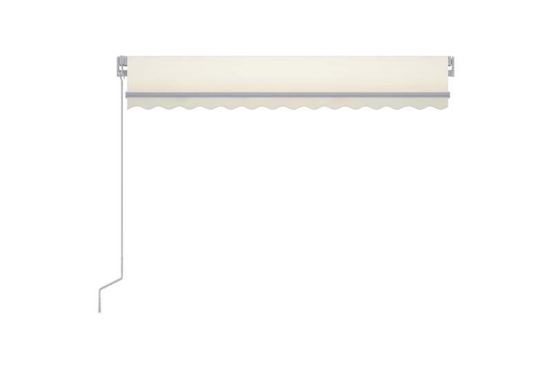 Manuell uttrekkbar markise med LED 300x250 cm kremhvit - Krem - Hagemøbler - Solbeskyttelse - Markiser - Balkongmarkise