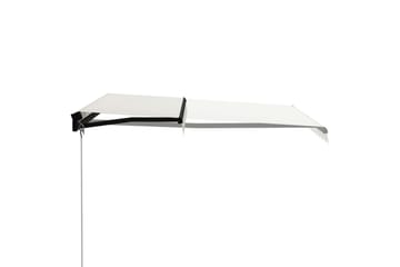 Manuell uttrekkbar markise med LED 300x250 cm kremhvit - Hagemøbler - Solbeskyttelse - Markiser - Vindusmarkise