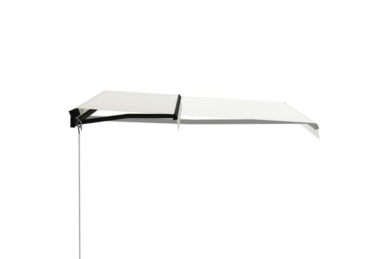 Manuell uttrekkbar markise med LED 300x250 cm kremhvit - Vindusmarkise - Markiser