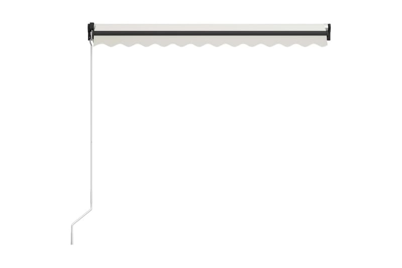Manuell uttrekkbar markise med LED 300x250 cm kremhvit - Hagemøbler - Solbeskyttelse - Markiser - Vindusmarkise
