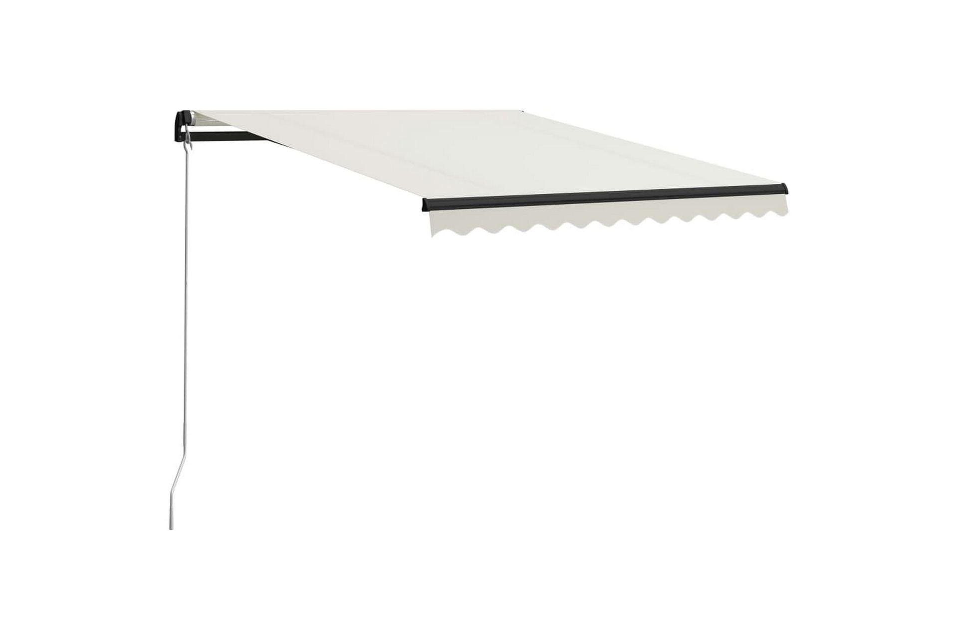 Manuell uttrekkbar markise med LED 300x250 cm kremhvit - Hagemøbler - Solbeskyttelse - Markiser - Vindusmarkise