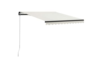 Manuell uttrekkbar markise med LED 300x250 cm kremhvit - Hagemøbler - Solbeskyttelse - Markiser - Vindusmarkise