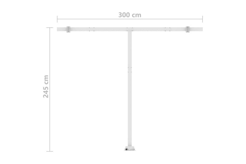 Manuell uttrekkbar markise med LED 300x250 cm - Oransj - Balkongmarkise - Markiser - Terrassemarkise