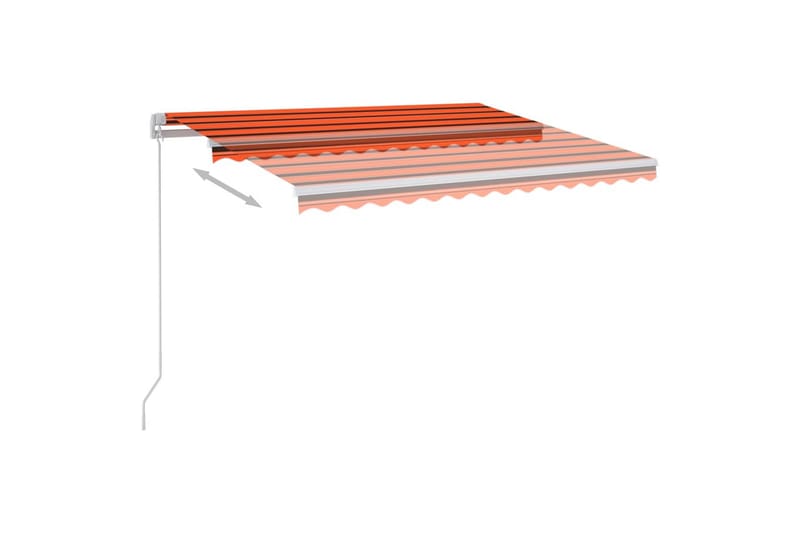 Manuell uttrekkbar markise med LED 300x250 cm - Oransj - Balkongmarkise - Markiser - Terrassemarkise